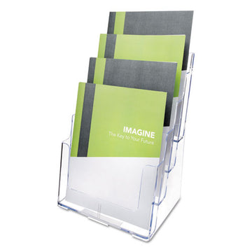 deflecto® 4-compartment Docuholder, Magazine Size, 9.38w X 7d X 13.63h, Clear freeshipping - TVN Wholesale